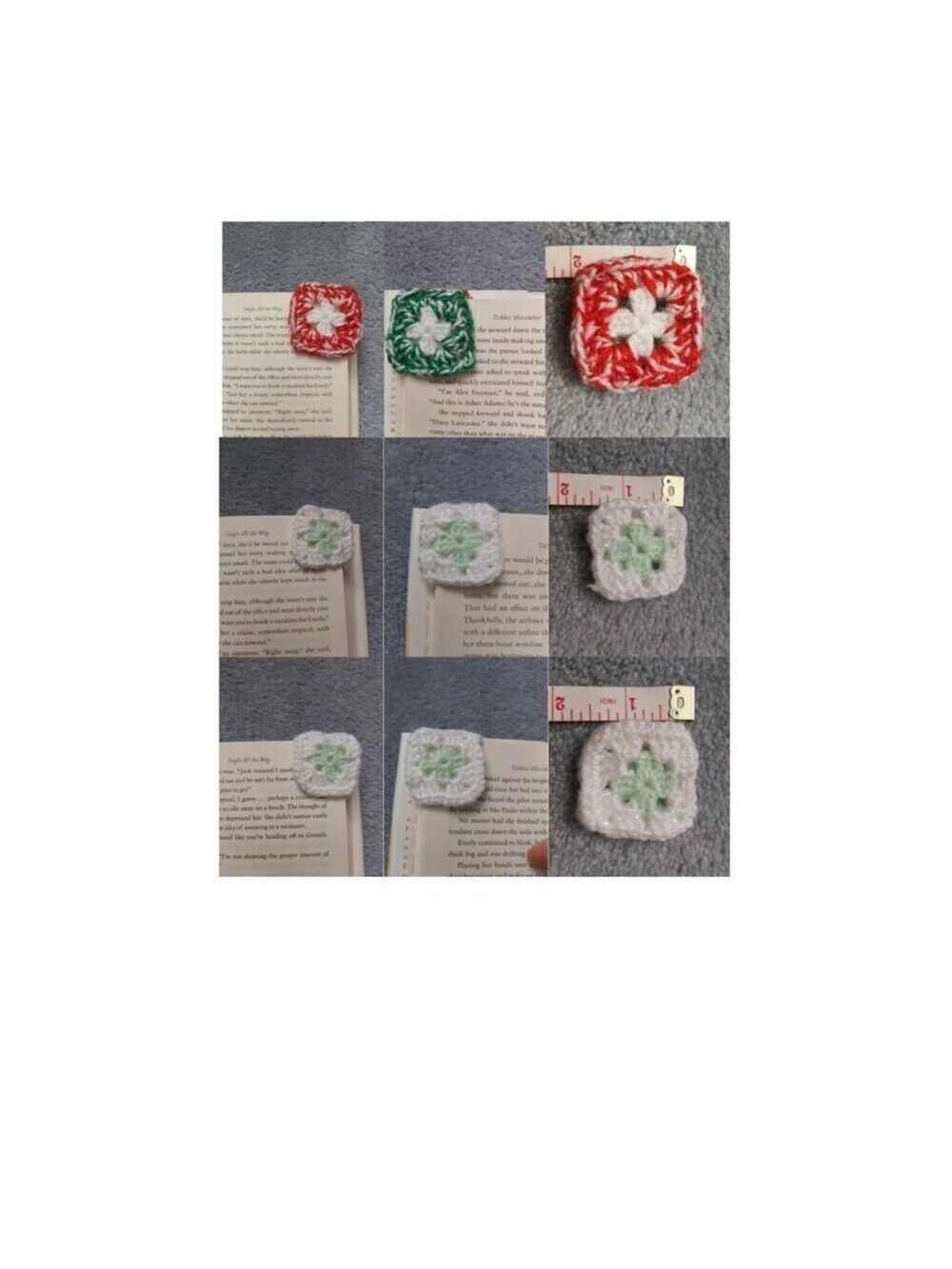 Granny Square Pocket Bookmark Bundle • 3 Handmade Corner Markers
